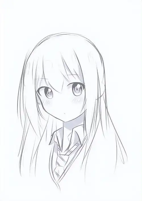 女孩|素描动漫风格的女孩图纸(27张)