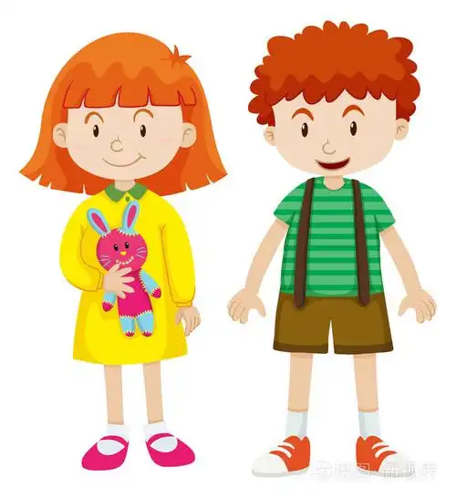 男孩和女孩幸福的脸