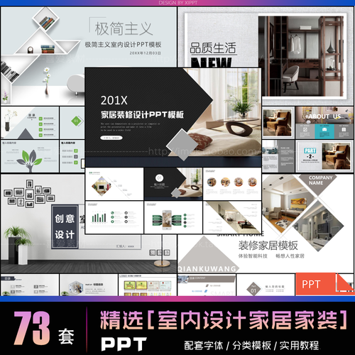 精选【室内设计】简约家装饰潢家居西北欧式风格装修方案ppt模板