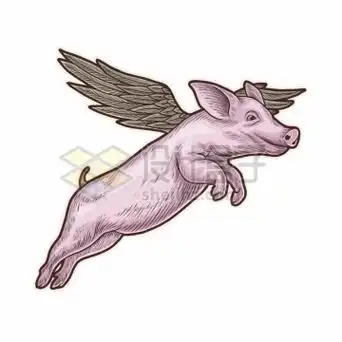 长着翅膀风口起飞的小猪飞猪8805350矢量图片免抠素材