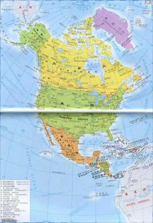 北美洲地图(最新版)