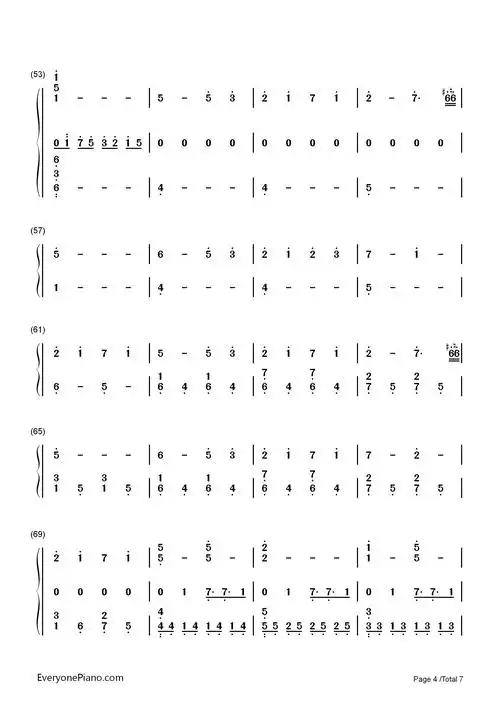 undertale theme双手简谱预览4-钢琴谱文件(五线谱,双手简谱,数字谱