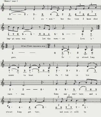 memory简谱钢琴谱分页音乐剧猫