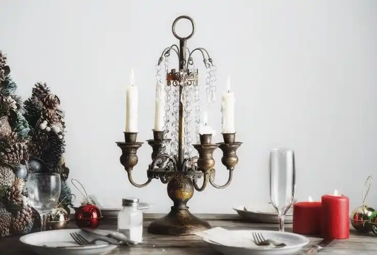 博巴伦欧式乡村复古做旧烛台烛光晚餐道具家居浪漫灯蜡烛台婚庆四头