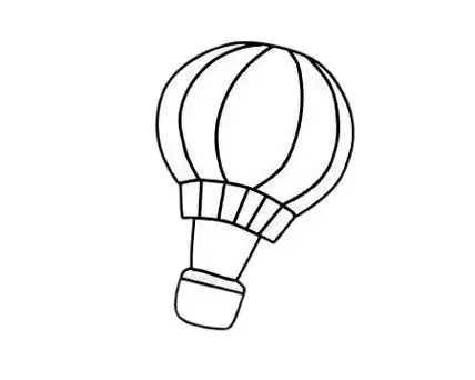热气球简笔画简单画法步骤图片大全,简笔画图片