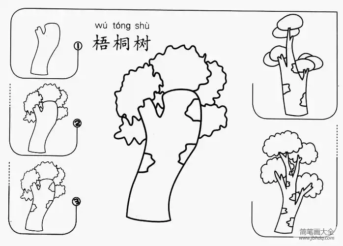 梧桐树怎么画_大树简笔画-简笔画大全