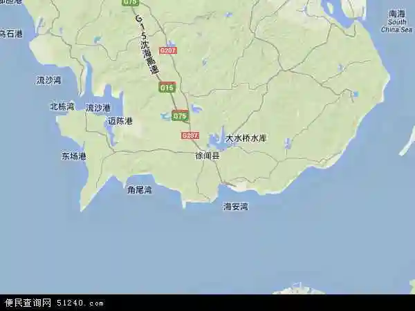 徐闻县地形地图