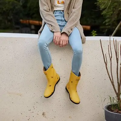 成人rain时尚款外穿水鞋中筒防滑防水橡胶雨靴胶鞋雨水雨鞋