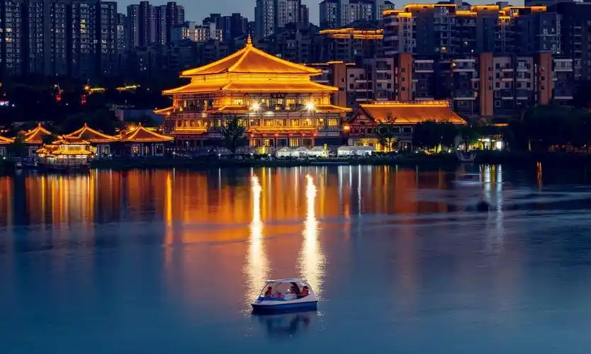 风光摄影曲江池遗址公园夜景