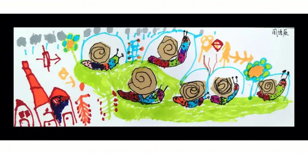 蜗牛  #幼儿创意美术  #儿童美术  #幼儿美术四——五岁课题