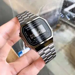 复古小方块卡西欧casio电子手表男a168wgg纯黑有格调