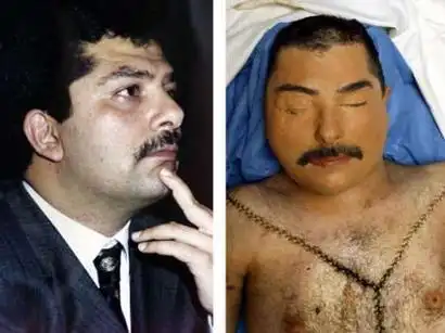 美军向媒体展示乌代库塞尸体每具尸体身中20多枪