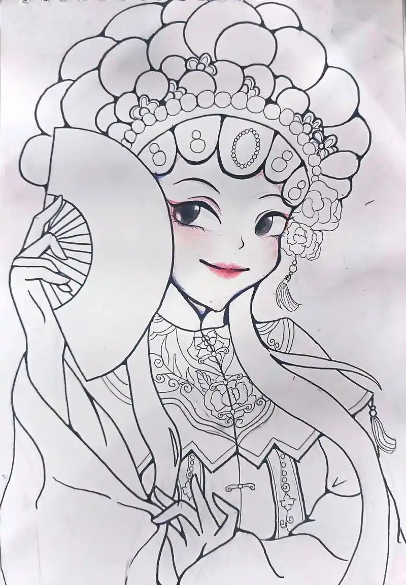 京剧人物简笔 - 抖音