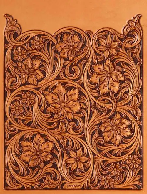 附图纸手工皮具皮雕满雕风格166