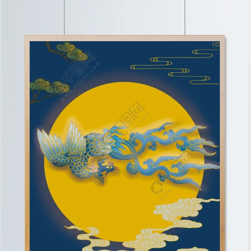古风凤凰手绘插画免费下载_插画图片(3543像素)-千图网