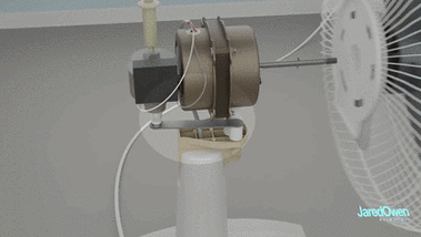 电风扇如何换挡和摇头,这个3d动画讲明白了