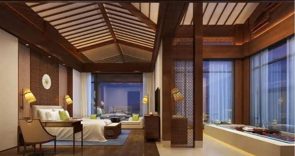 民族风酒店装修别墅套房效果图
