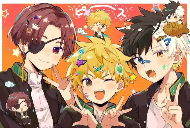 防风铃##动漫#"啊啊啊我的防风铃三人组太可爱辣"x:hiyahiya_hooooo