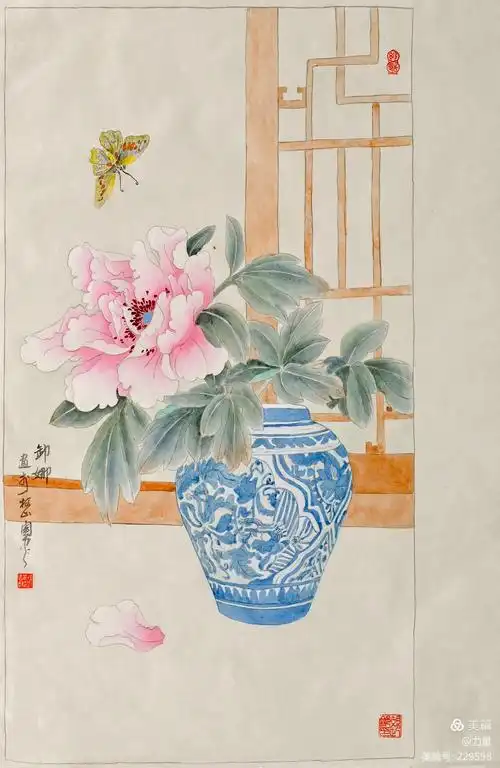 胡卸娜工笔画作品集(三)— 花开富贵