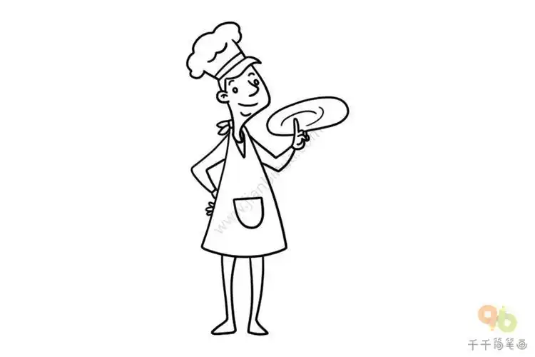 女厨师简笔画带颜色