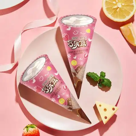 伊利冰淇淋 yili 伊利 巧乐兹草莓乳酪柠檬苏打口味脆筒冰淇淋70g*6支