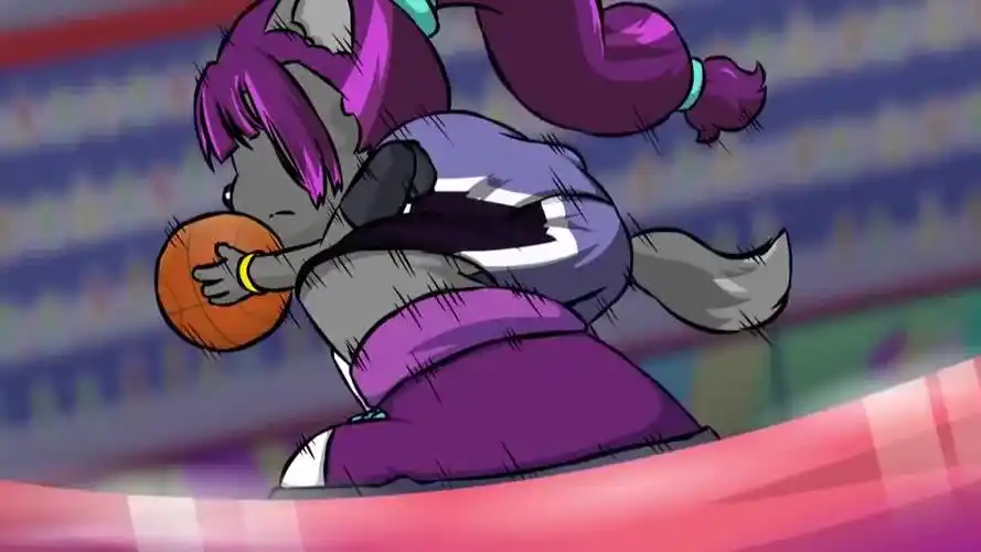 紫太狼这扣篮方式比篮球火还夸张直接半场起跳扣篮