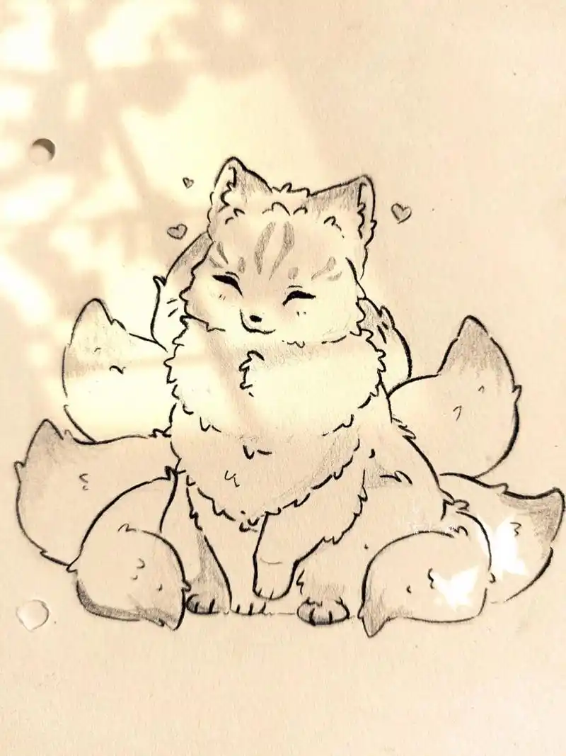 简笔画教程 小狐狸都是可可爱爱的鸭～94