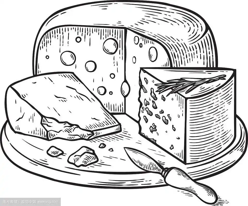 奶酪手绘素描雕刻