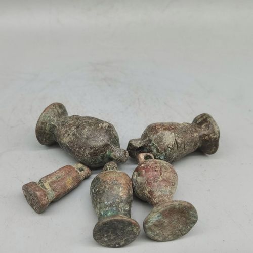 古玩杂项纯手工老铜秤砣旧货老物件古董老铜器收藏一套五个价格