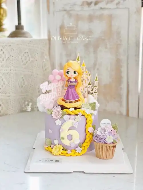 长发公主蛋糕迪士尼公主蛋糕女宝蛋糕