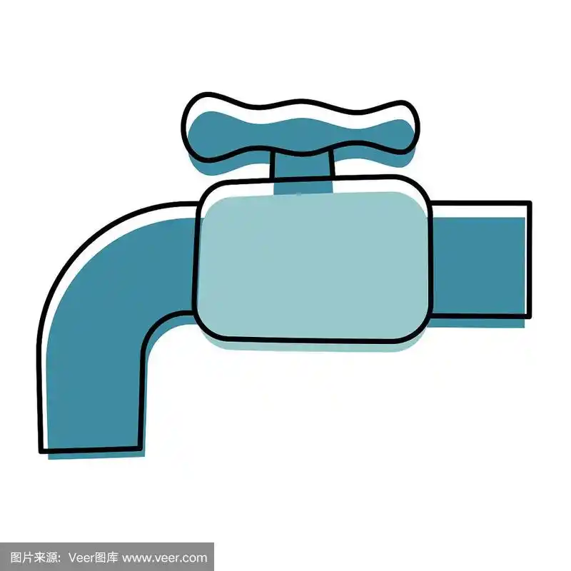 水龙头孤立卡通