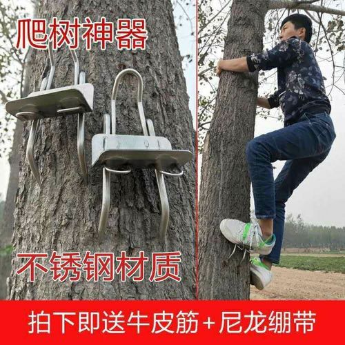 4爪5爪不锈钢爬树神器猫爪子快速上树工具爬树安全带脚爬抓马蜂