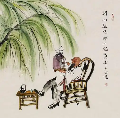 王雪人物画作品赏析 | 京味人物,悠然自得,别有情趣【博宝·资讯】