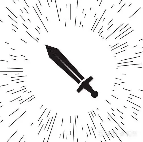 矢量图标剑反对光线背景