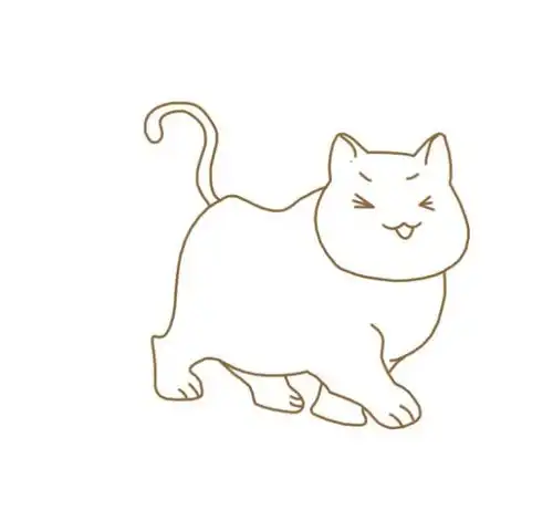 最后给胖猫咪画上长长的尾巴.