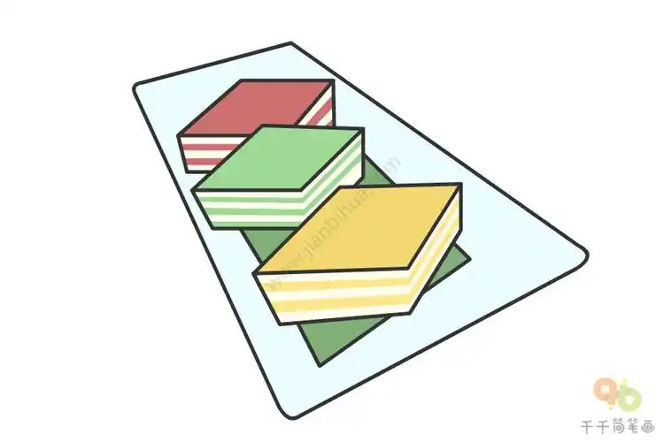 如何画千层糕简笔画