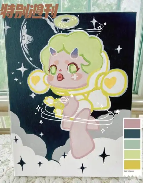 0基础泡泡玛特手绘丙烯画你确定不学起来