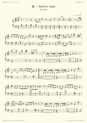 钢琴谱:岚 - endless game