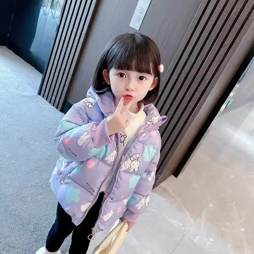 minanser童装女童棉衣棉服加厚冬装儿童外套女宝宝衣服冬季保暖羽绒棉