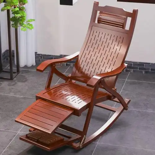 染末躺椅竹子老式老年人舒适阳台睡觉晒太阳家用可调节中午休息的休闲