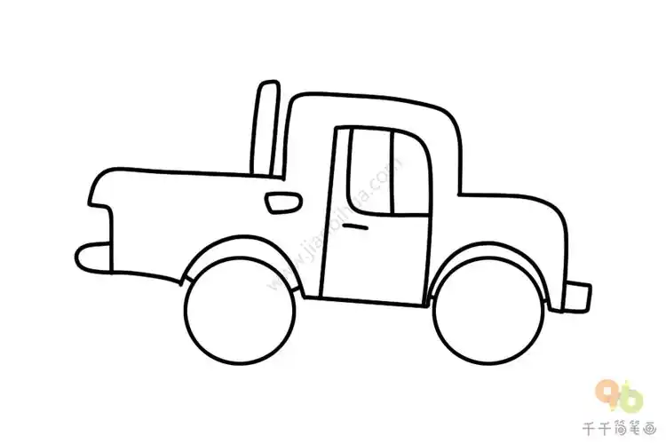 皮卡车简笔画