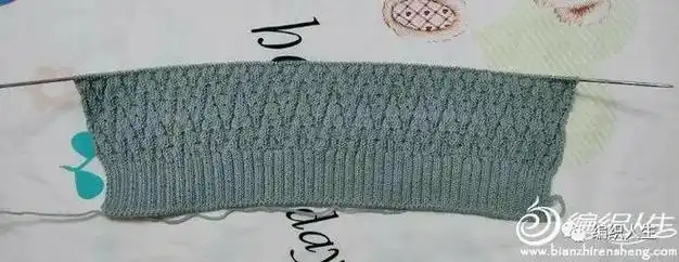 上下针的简单错位组合w型花样的男士毛衣有编织图解
