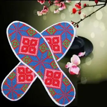 十字绣鞋垫成品棉秋冬吸汗透气男女情侣结婚绣花鞋垫sn2739 八瓣花