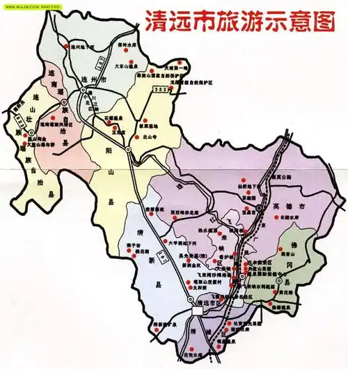 清远市旅游地图