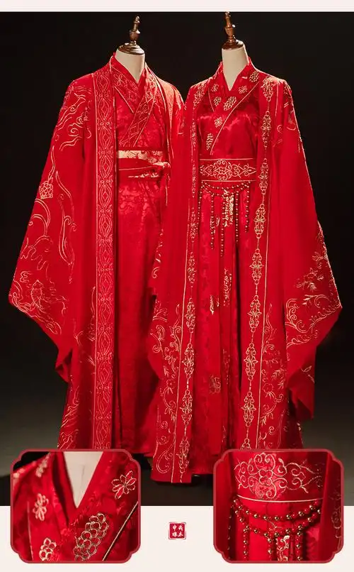 汉服婚纱中式婚礼新娘服秋季结婚古装秀禾服凤冠霞帔婚服情侣套装