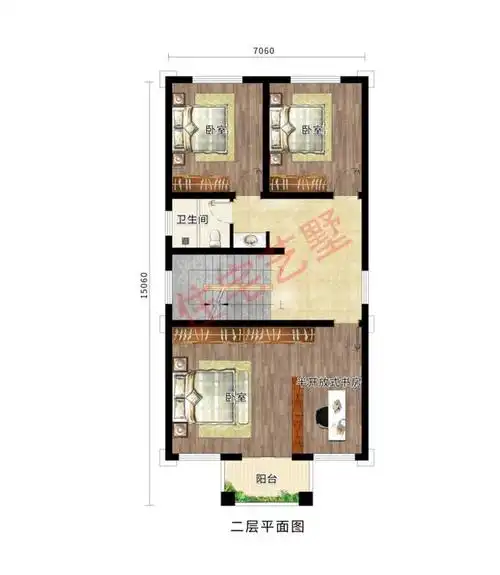 开间7米进深却有15米的宅基地,农村自建三层别墅设计图