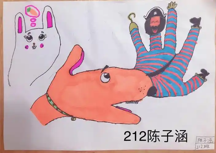 《手形联想画》优秀作品集 写美篇  每个人都有一双神奋的手,五个手指