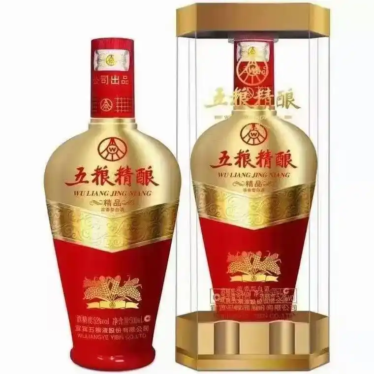 五粮精酿.五粮系列浓香型白酒五粮精酿52℃ 透明礼盒包装精美 - 抖音
