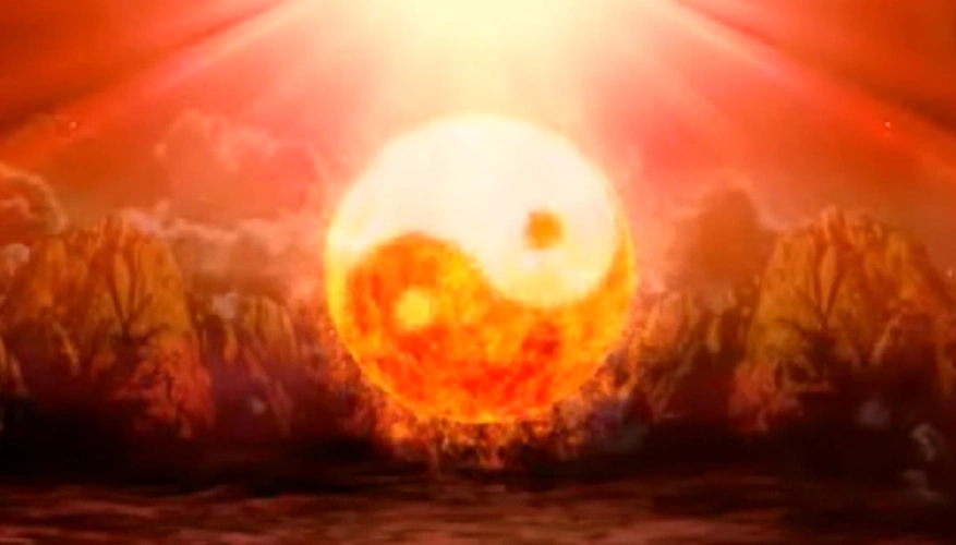 火红热烈氛围太极八卦旋转动态高清舞台背景视频素材-92素材网