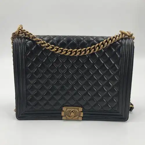 香奈儿leboy黑金大号chanel捡漏闲置